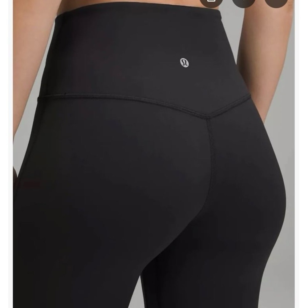 NEW women's size 6 Lululemon Align Mini flare pant Xshort black leggings. - Picture 4 of 6